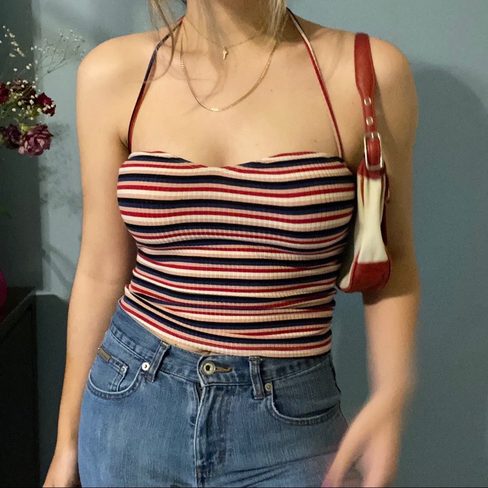 Reformation Striped Halter Top